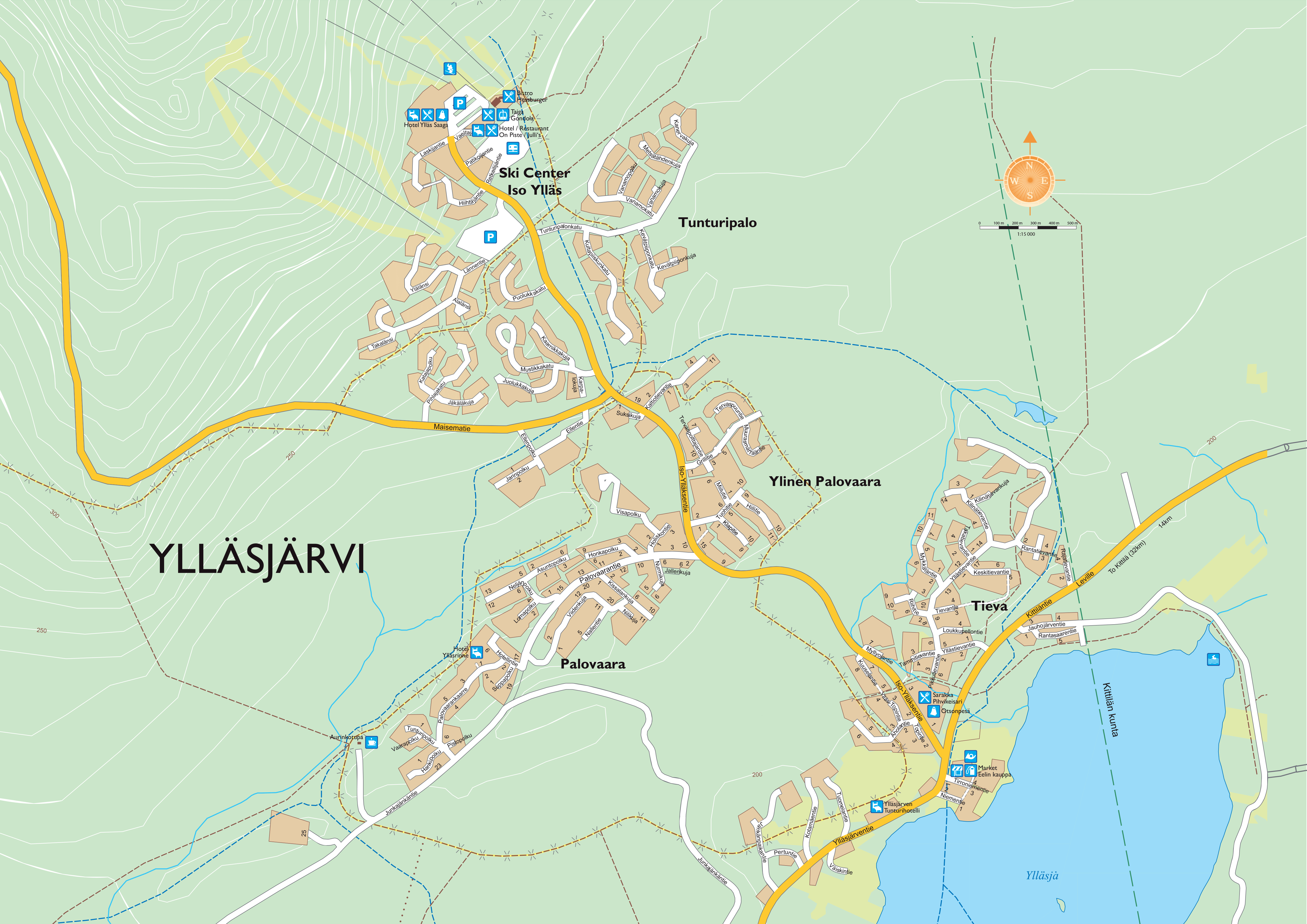 äkäslompolo kartta Destination Lapland Ylläs   Maps   Ylläsjärvi   Maps äkäslompolo kartta
